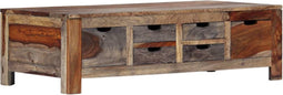 vidaXL - Salontafel - 100x50x30 - cm - massief - sheeshamhout - grijs