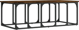 vidaXL - Salontafel - 100x50x35,5 - cm - bewerkt - hout - gerookt - eikenkleurig