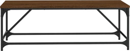 vidaXL - Salontafel - 100x50x35 - cm - bewerkt - hout - bruin - eikenkleur