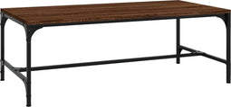 vidaXL - Salontafel - 100x50x35 - cm - bewerkt - hout - bruin - eikenkleur