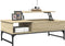 vidaXL - Salontafel - 100x50x35 - cm - bewerkt - hout - en - metaal - sonoma - eiken