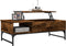 vidaXL - Salontafel - 100x50x35 - cm - bewerkt - hout - en - metaal - gerookt - eiken