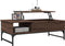 vidaXL - Salontafel - 100x50x35 - cm - bewerkt - hout - en - metaal - bruin - eikenkleur