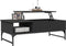 vidaXL - Salontafel - 100x50x35 - cm - bewerkt - hout - en - metaal - zwart