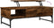 vidaXL - Salontafel - 100x50x35 - cm - bewerkt - hout - en - metaal - gerookt - eiken