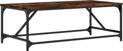 vidaXL - Salontafel - 100x50x35 - cm - bewerkt - hout - gerookt - eikenkleurig