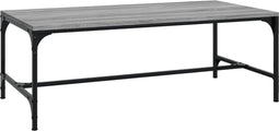 vidaXL - Salontafel - 100x50x35 - cm - bewerkt - hout - grijs - sonoma