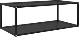 vidaXL - Salontafel - 100x50x35 - cm - gehard - glas - zwart