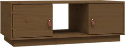vidaXL - Salontafel - 100x50x35 - cm - massief - grenenhout - honingbruin