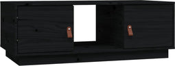 vidaXL - Salontafel - 100x50x35 - cm - massief - grenenhout - zwart