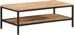 vidaXL - Salontafel - 100x50x35 - cm - massief - ruw - mangohout