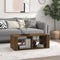 vidaXL - Salontafel - 100x50x36 - cm - bewerkt - hout - bruin - eikenkleur