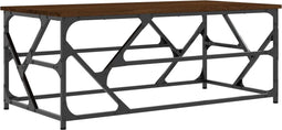 vidaXL - Salontafel - 100x50x40 - cm - bewerkt - hout - bruineiken