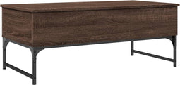 vidaXL - Salontafel - 100x50x40 - cm - bewerkt - hout - en - metaal - bruin - eikenkleur