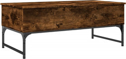 vidaXL - Salontafel - 100x50x40 - cm - bewerkt - hout - en - metaal - gerookt - eiken