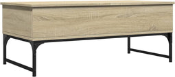 vidaXL - Salontafel - 100x50x40 - cm - bewerkt - hout - en - metaal - sonoma - eiken