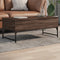 vidaXL - Salontafel - 100x50x40 - cm - bewerkt - hout - en - metaal - bruin - eikenkleur
