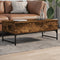 vidaXL - Salontafel - 100x50x40 - cm - bewerkt - hout - en - metaal - gerookt - eiken