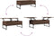 vidaXL - Salontafel - 100x50x40 - cm - bewerkt - hout - en - metaal - bruin - eikenkleur