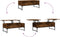 vidaXL - Salontafel - 100x50x40 - cm - bewerkt - hout - en - metaal - gerookt - eiken