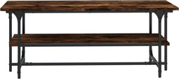vidaXL - Salontafel - 100x50x40 - cm - bewerkt - hout - gerookt - eikenkleurig