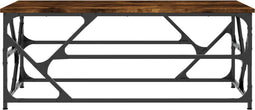 vidaXL - Salontafel - 100x50x40 - cm - bewerkt - hout - gerookt - eikenkleurig