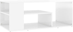 vidaXL - Salontafel - 100x50x40 - cm - bewerkt - hout - hoogglans - wit