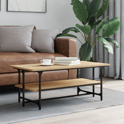 vidaXL - Salontafel - 100x50x40 - cm - bewerkt - hout - sonoma - eikenkleurig