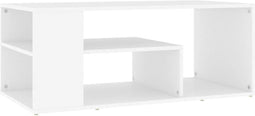vidaXL - Salontafel - 100x50x40 - cm - bewerkt - hout - wit