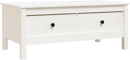 vidaXL - Salontafel - 100x50x40 - cm - massief - grenenhout - wit