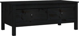 vidaXL - Salontafel - 100x50x40 - cm - massief - grenenhout - zwart