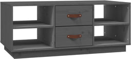 vidaXL - Salontafel - 100x50x41 - cm - massief - grenenhout - grijs