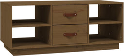 vidaXL - Salontafel - 100x50x41 - cm - massief - grenenhout - honingbruin