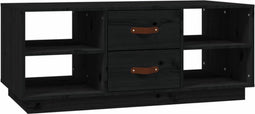 vidaXL - Salontafel - 100x50x41 - cm - massief - grenenhout - zwart