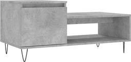 vidaXL - Salontafel - 100x50x45 - cm - bewerkt - hout - betongrijs
