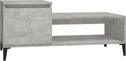 vidaXL - Salontafel - 100x50x45 - cm - bewerkt - hout - betongrijs