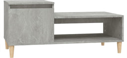 vidaXL - Salontafel - 100x50x45 - cm - bewerkt - hout - betongrijs