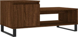 vidaXL - Salontafel - 100x50x45 - cm - bewerkt - hout - bruineiken