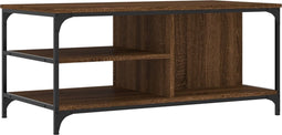 vidaXL - Salontafel - 100x50x45 - cm - bewerkt - hout - bruineiken