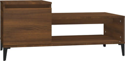 vidaXL - Salontafel - 100x50x45 - cm - bewerkt - hout - bruineiken
