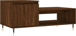 vidaXL - Salontafel - 100x50x45 - cm - bewerkt - hout - bruineiken