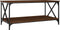 vidaXL - Salontafel - 100x50x45 - cm - bewerkt - hout - en - ijzer - bruineikenkleur
