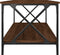vidaXL - Salontafel - 100x50x45 - cm - bewerkt - hout - en - ijzer - bruineikenkleur