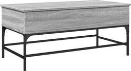 vidaXL - Salontafel - 100x50x45 - cm - bewerkt - hout - en - metaal - grijs - sonoma