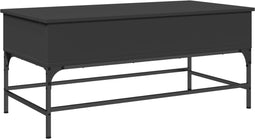vidaXL - Salontafel - 100x50x45 - cm - bewerkt - hout - en - metaal - zwart