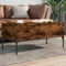 vidaXL - Salontafel - 100x50x45 - cm - bewerkt - hout - en - metaal - gerookt - eiken