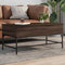 vidaXL - Salontafel - 100x50x45 - cm - bewerkt - hout - en - metaal - bruin - eikenkleur