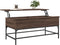 vidaXL - Salontafel - 100x50x45 - cm - bewerkt - hout - en - metaal - bruin - eikenkleur