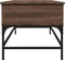 vidaXL - Salontafel - 100x50x45 - cm - bewerkt - hout - en - metaal - bruin - eikenkleur