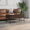 vidaXL - Salontafel - 100x50x45 - cm - bewerkt - hout - en - metaal - bruin - eikenkleur